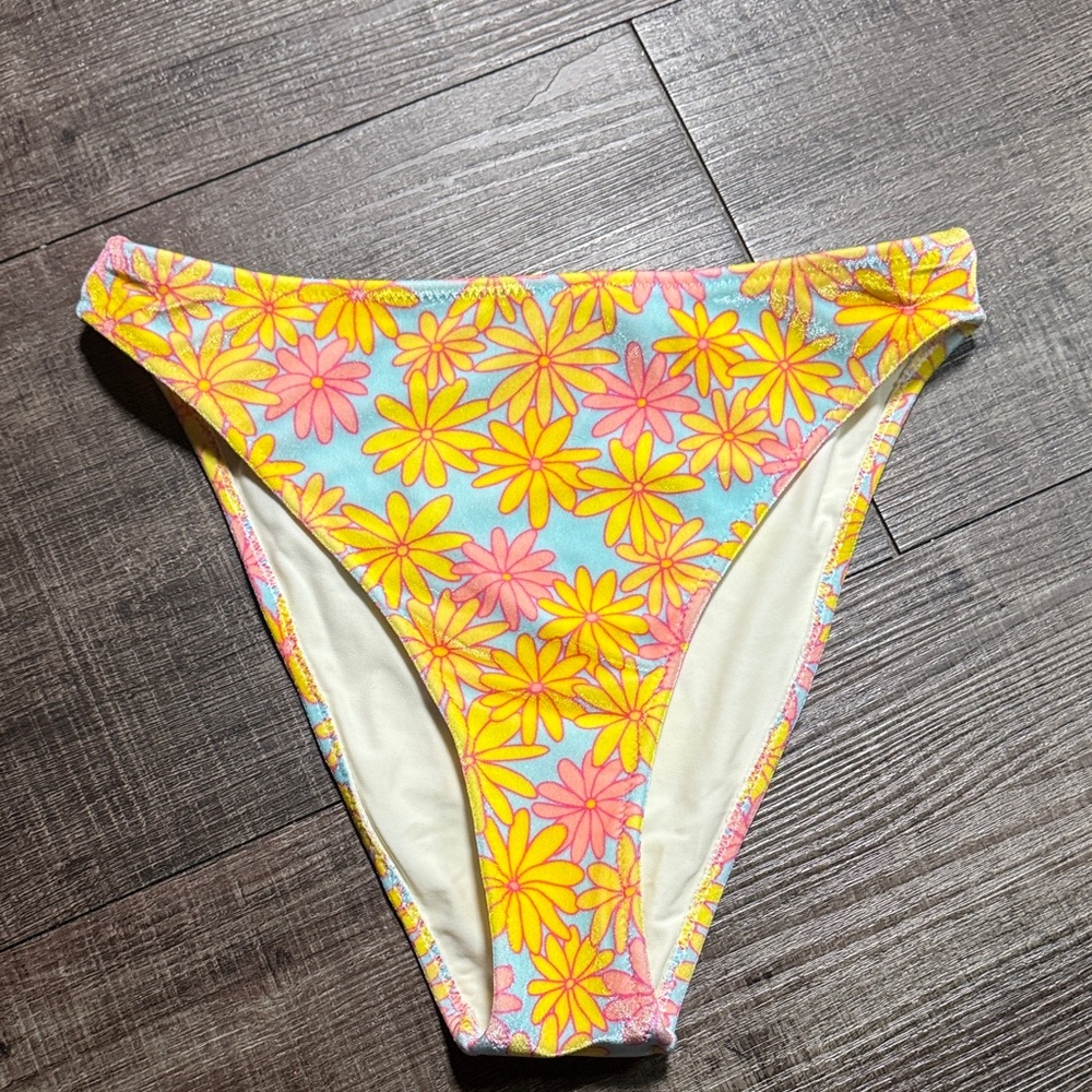 Triangl Swimwear Yellow and Pink Floral Bikini Bottom